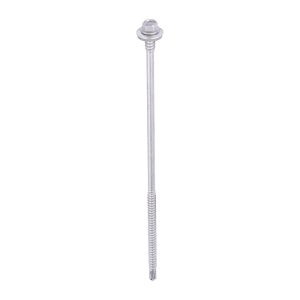 Metal Construction Composite Panel Screws - Hex - EPDM Washer - Self-Drilling - Exterior - Silver Organic - 5.5/6.3 x 180 - Box of 50 - LH180W16B