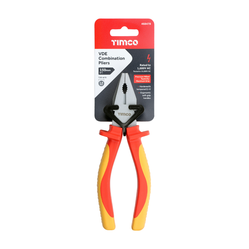 Timco VDE Combination Pliers 6" in backing card