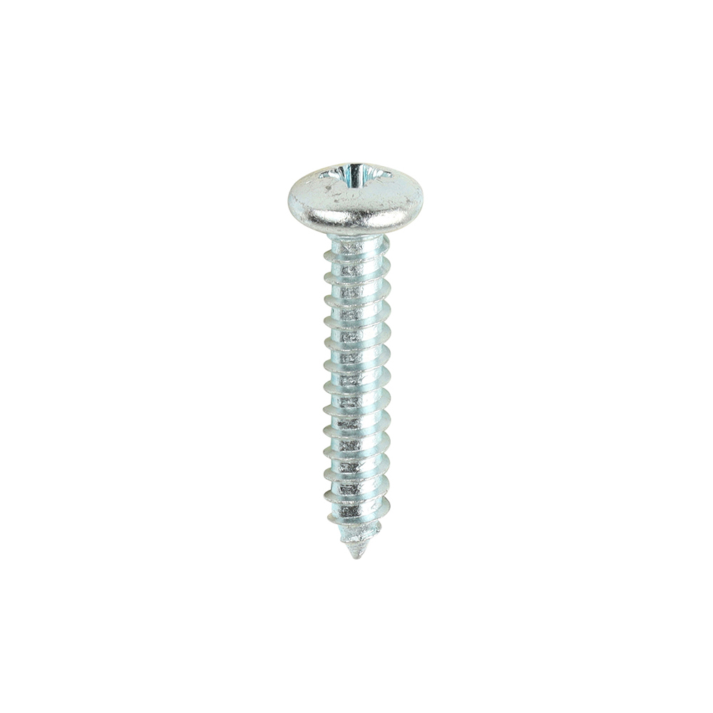 00121CPAZS_w1 Timco Metal Tapping Screws - PZ - Pan - Self-Tapping - Zinc - 12 x 1